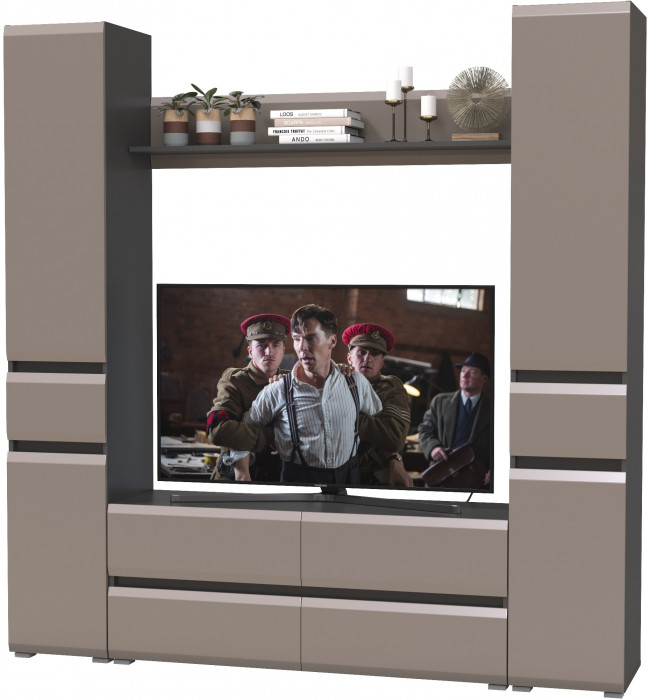 Сидней Комплектация № 052, корпус: антрацит/фасады: МДФ веллюто капучино