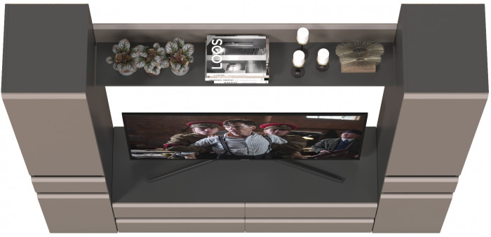 Сидней Комплектация № 052, корпус: антрацит/фасады: МДФ веллюто капучино