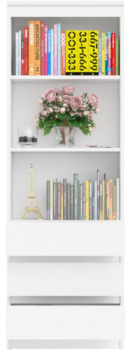 Мори Стеллаж МСТ600.3, цвет белый, ШхГхВ 60,4х35,4х179,6 см.