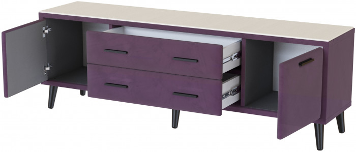 Тумба ТВ интерьерная 1,6 Пай винный/мдф клен кремовый