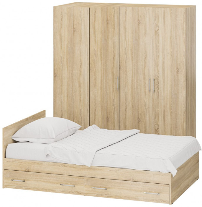 Спальня Стандарт 2-1200Я, дуб сонома