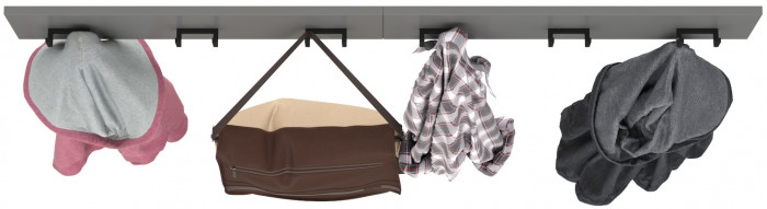 Октава 15.14.02 Вешалка + 15.14.02 Вешалка, цвет серый графит, ШхГхВ 129,4х4,7х15 см.