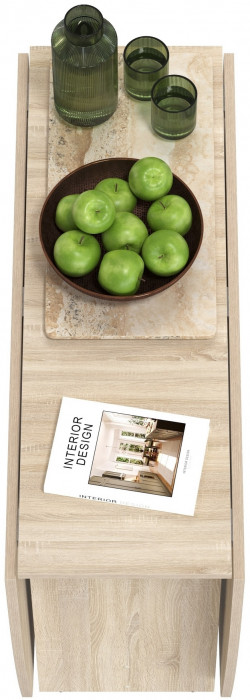 Стол-книжка раскладной 1-65М1дубсон, цвет дуб сонома, ШхГхВ 170х90х74 см., 30х90х74 см. сложенный