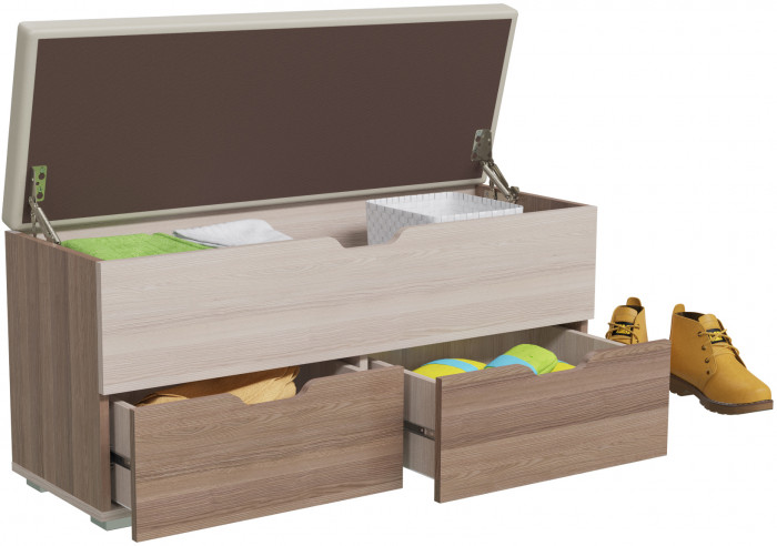 Диван 2-4201Тяс.темсв Флинт, цвет ясень шимо тёмный/ясень шимо светлый, ШхГхВ 100х37х47 см.