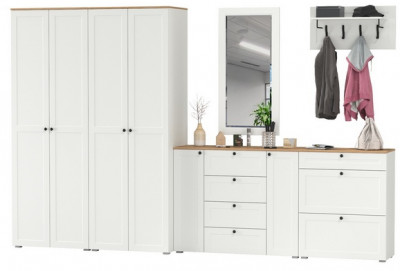 Остин Прихожая 60, белый шагрень/дуб крафт золотой