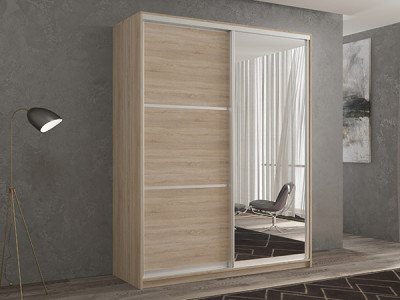 Шкаф-купе Кааппи 2 Сонома Светлый 120х60х230 см