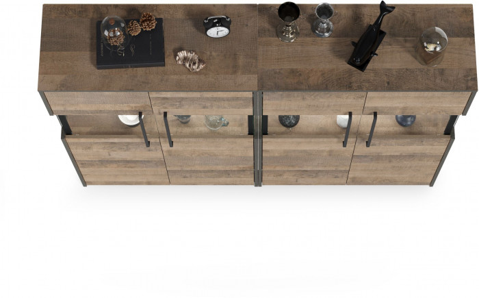 Трувор 13.306 Комод с витриной + 13.306 Комод с витриной, дуб гранж песочный/интра