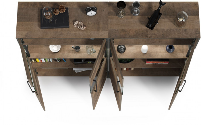 Трувор 13.306 Комод с витриной + 13.306 Комод с витриной, дуб гранж песочный/интра