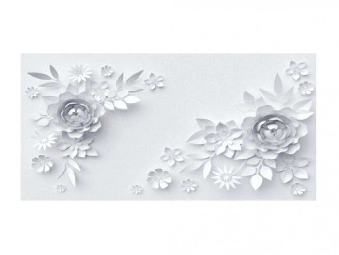 Нью йорк фотопечать стол обеденный раздвижной / цветы на сером/бетон белый/металлик