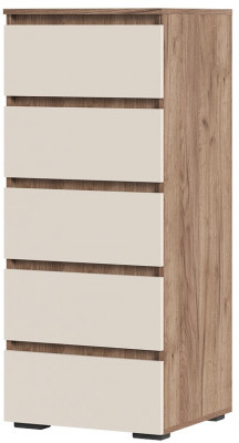 Хелен КМ 03 Комод 502 5 ящиков (0,502х1,188х0,460) кашемир/дуб крафт табачный