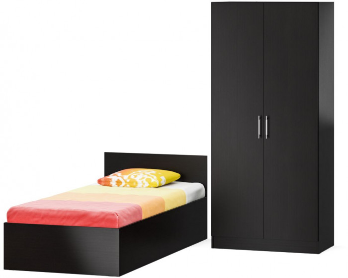 Кровать 0900 + Шкаф 2-х створчатый Стандарт, венге