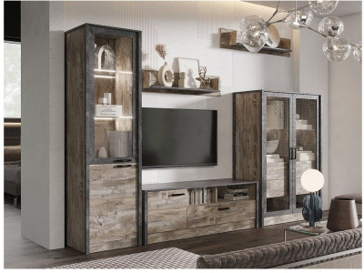 Модульная гостиная Амели юкон/бетон (Дуб Юкон / Бетон темный)