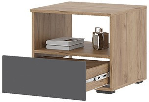 Хелен ТБ 01 Тумба прикроватная (0,502х0,442х0,460) серый графит/дуб крафт золото