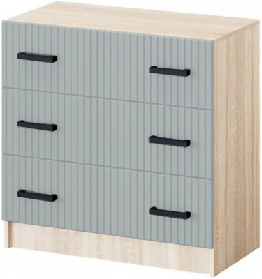 Карина-6 МДФ Комод 3 ящика (Фисташка, Дуб Сонома)