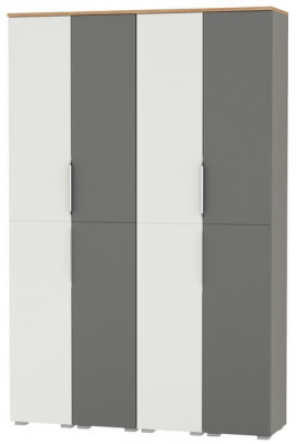 Октава Набор шкафов 47, белый шагрень/серый графит/дуб крафт золотой/фасады МДФ белый шагрень/серый графит