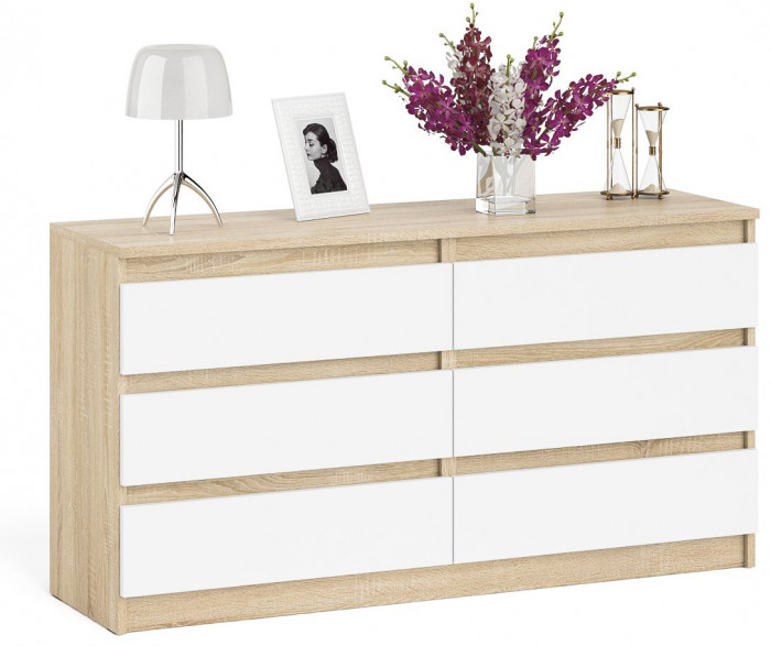 Мори Комод МК1380.6, дуб сонома/белый