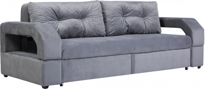 Диван-кровать Манчестер, еврокнижка, велюр, 150х195, серый