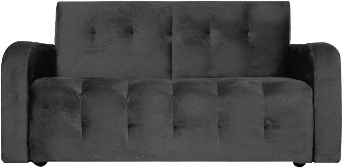 Диван прямой, материал велюр, цвет черный, для офиса, дома, гостиной, кухни Оксфорд