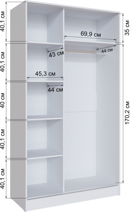 Шкаф-купе Стиль-2 1200 белый