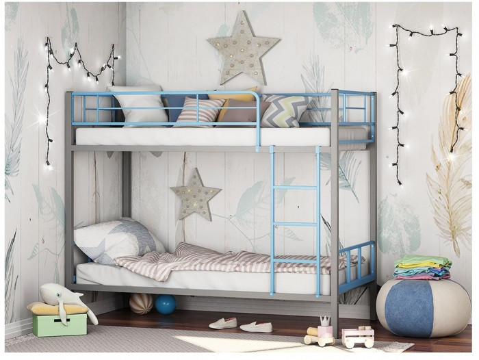 Двухъярусная кровать Севилья-2.01 комби (Белый, Серый)