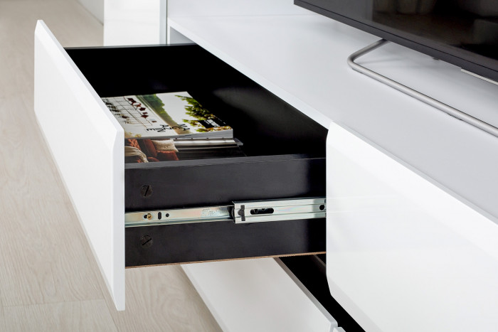 Сидней Комплектация № 054, корпус: белый/чёрный/фасады: МДФ белый глянец