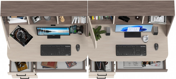 Два стола рабочих 6-0606бод.тем/св Сигма, бодега тёмный/бодега светлый