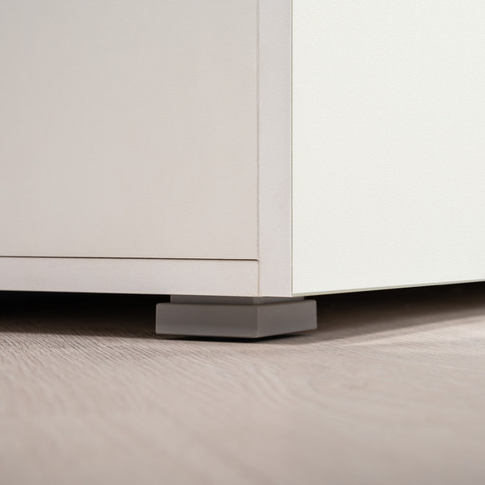 Октава Набор шкафов 49, белый шагрень/серый графит/дуб крафт золотой/фасады МДФ белый шагрень/серый графит