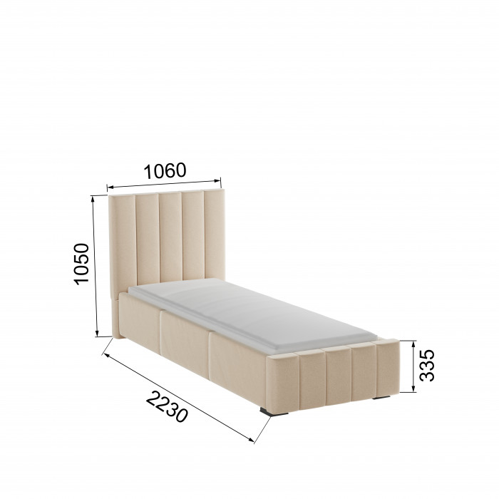 Нега Кровать интерьерная 900 бежевый, ортопед