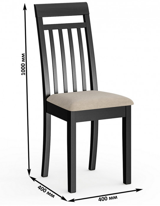 Стул Мебель--24 разборный Гольф-11, цвет венге, обивка ткань велюр капучино 25, ШхГхВ 40х40х100 см., от пола до верха сиденья 47 см.