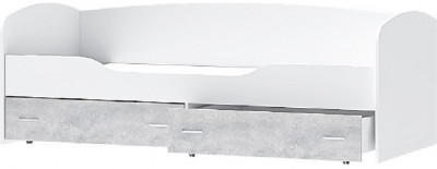 Кровать Бриз-2 80х190 (Белый / Цемент светлый)