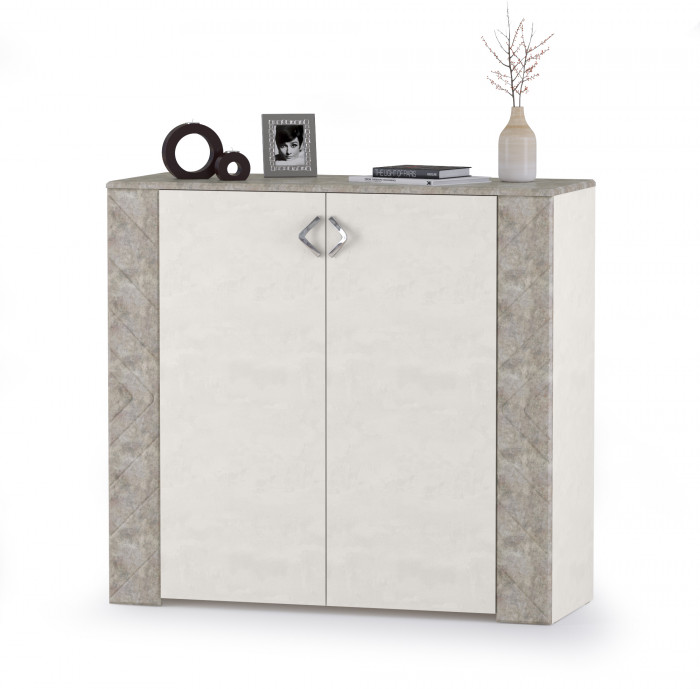 Амели Комод 13.107, цвет шёлковый камень/бетон чикаго беж, ШхГхВ 108х41,3х100,3 см.