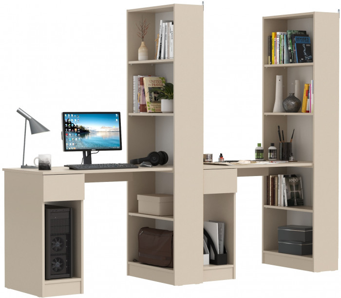 Лайт Шкаф комбинированный 10.01 + 10.01, цвет сатин, ШхГхВ 230,6х58,2х179 см., универсальная сборка(обязательно крепление к стене)