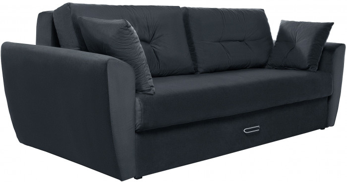 Диван-кровать Амстердам Люкс, 150х195, еврокнижка, независимый пружинный блок, велюр, черный