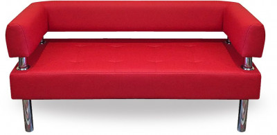 Диван Бизнес 140, экокожа, красный