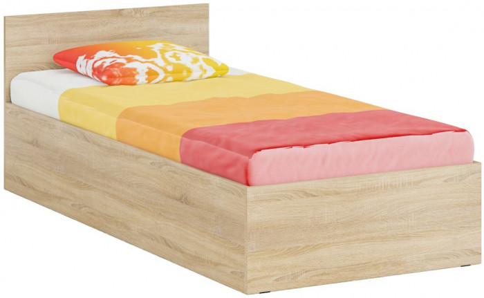 Кровать 0900 + угловой шкаф Стандарт, дуб сонома