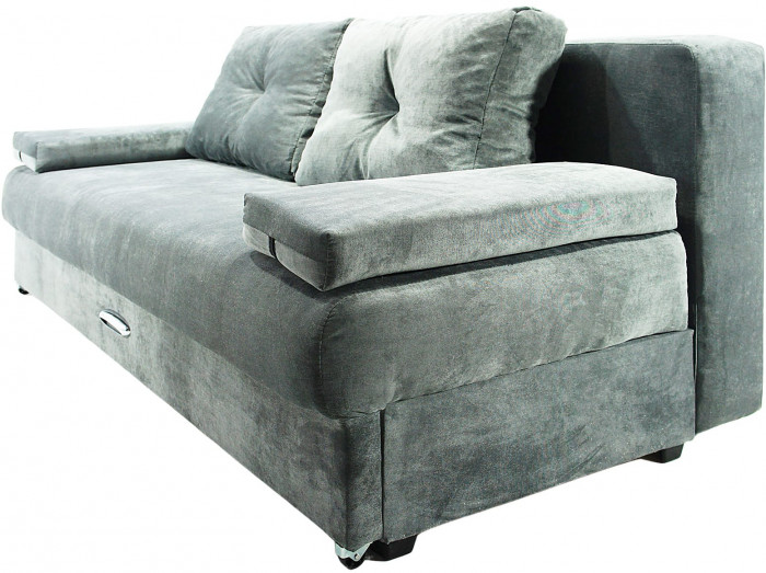 Диван-еврокнижка Амстердам Мини люкс, 150, велюр серый