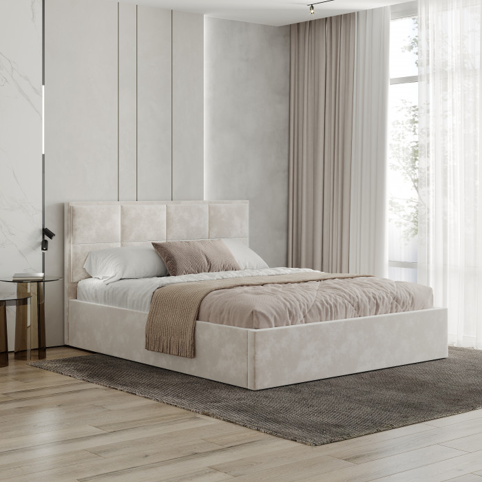 Кровать 160х200 с реечным настилом Линда КР-16, Миндаль