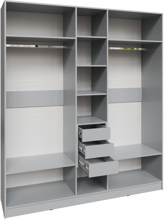 Шкаф Мадрид (2,0) с 3 ящ. внутри без зеркала, Камень серый