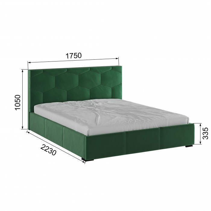 Манука Кровать интерьерная 160 изумруд, ортопед