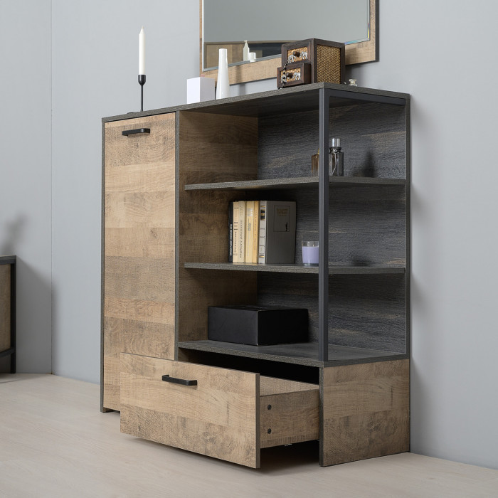 Трувор 13.307.01 Комод + 13.306 Комод с витриной, дуб гранж песочный/интра