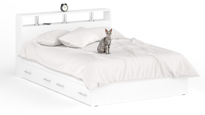 Камелия Кровать с ящиками 1400, белый