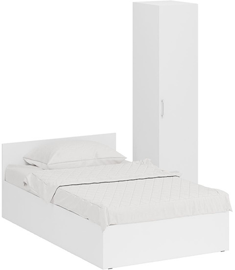 Кровать 1200 + Пенал Стандарт, белый