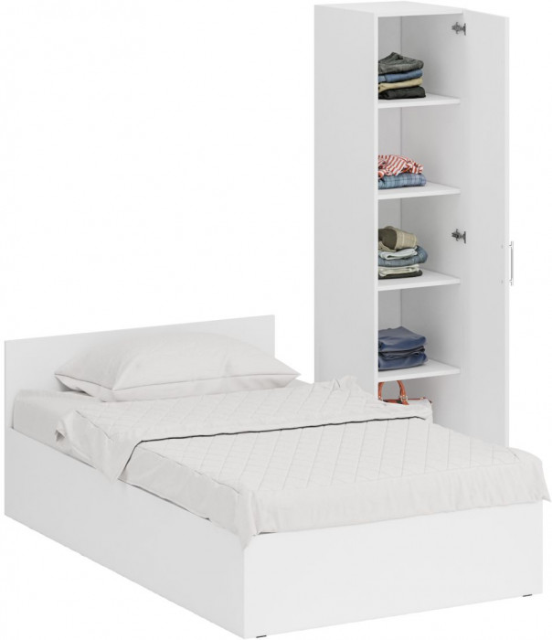 Кровать 1200 + Пенал Стандарт, белый