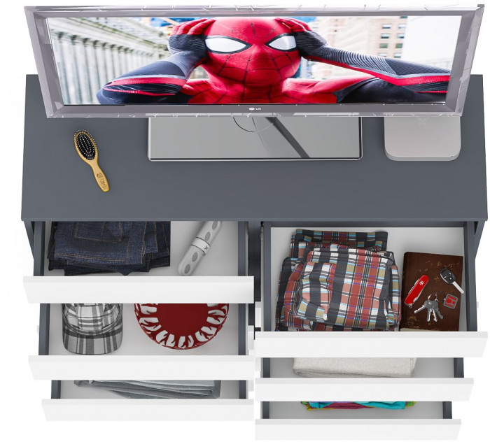 Мори Комод МК1200.10, графит/белый