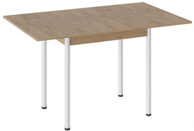 Родос Тип 2 стол с опорой d40 (Белый муар/Дуб Крафт золотой)