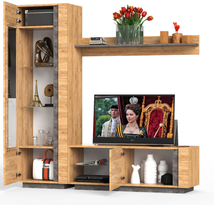 Арчи № 05, дуб крафт золотой/камень тёмный