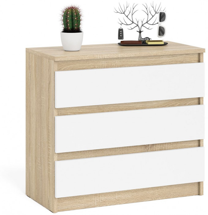 Мори Комод МК800.1, цвет дуб сонома/белый, ШхГхВ 80,4х41х73 см.