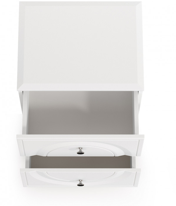 Валенсия Спальня 13.291 Тумба прикроватная, цвет ЛДСП белый шагрень/МДФ белый шагрень, ШхГхВ 49,2х38,4х64 см.