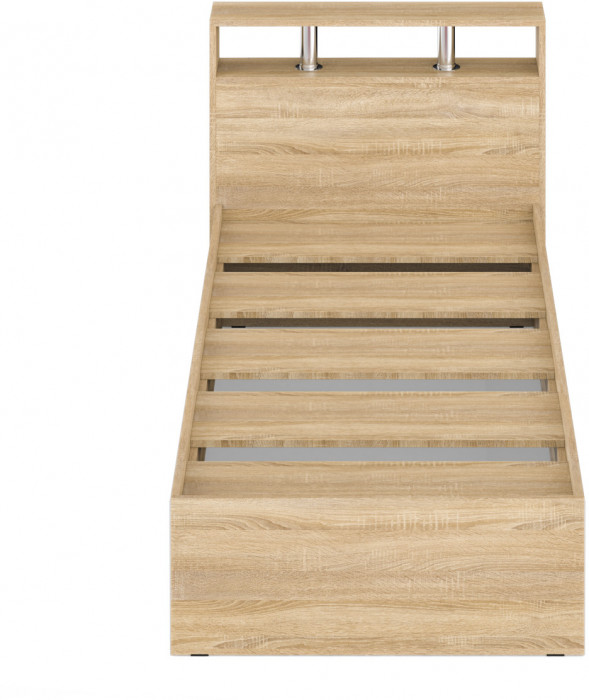 Камелия Кровать 0900, цвет дуб сонома, ШхГхВ 93,5х217х78,2 см., сп.м. 900х2000 мм., без матраса, основание есть