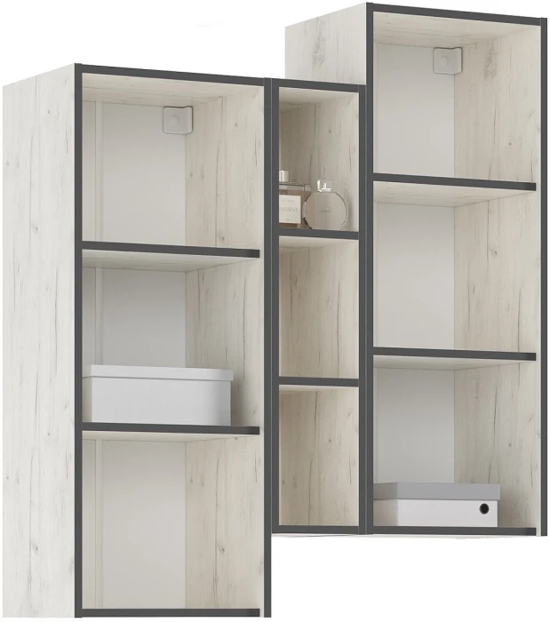 Норд Шкаф подвесной комбинированный, Дуб крафт белый